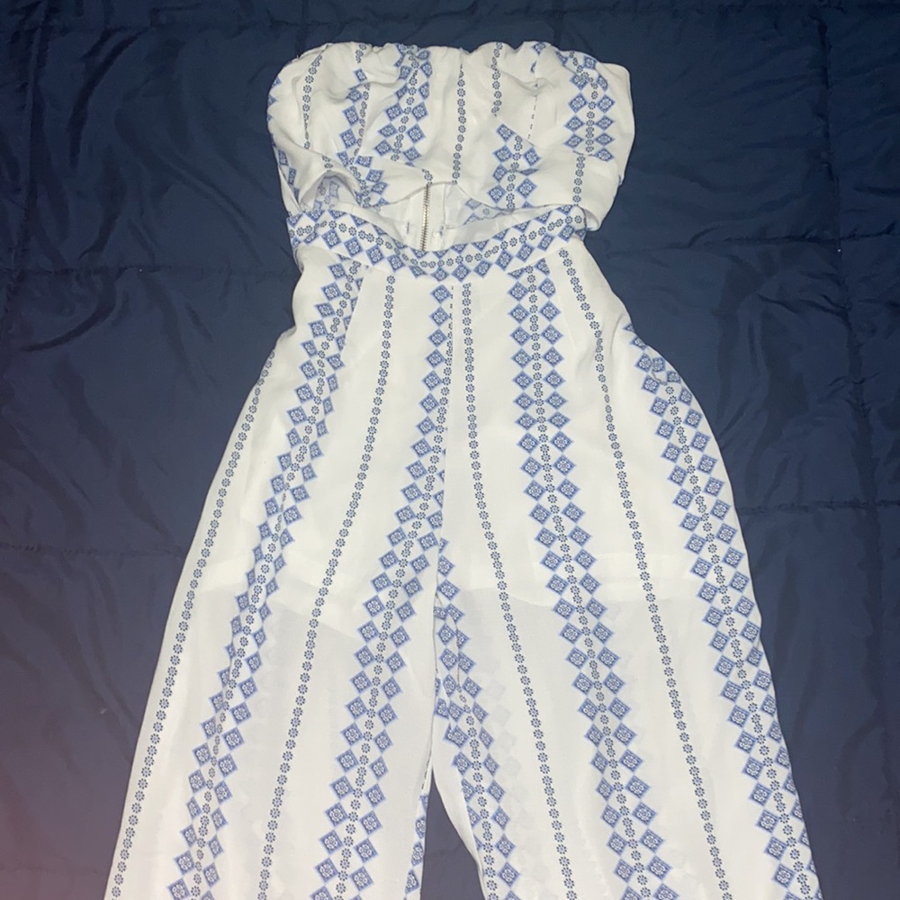 White and Blue Jumpsuit